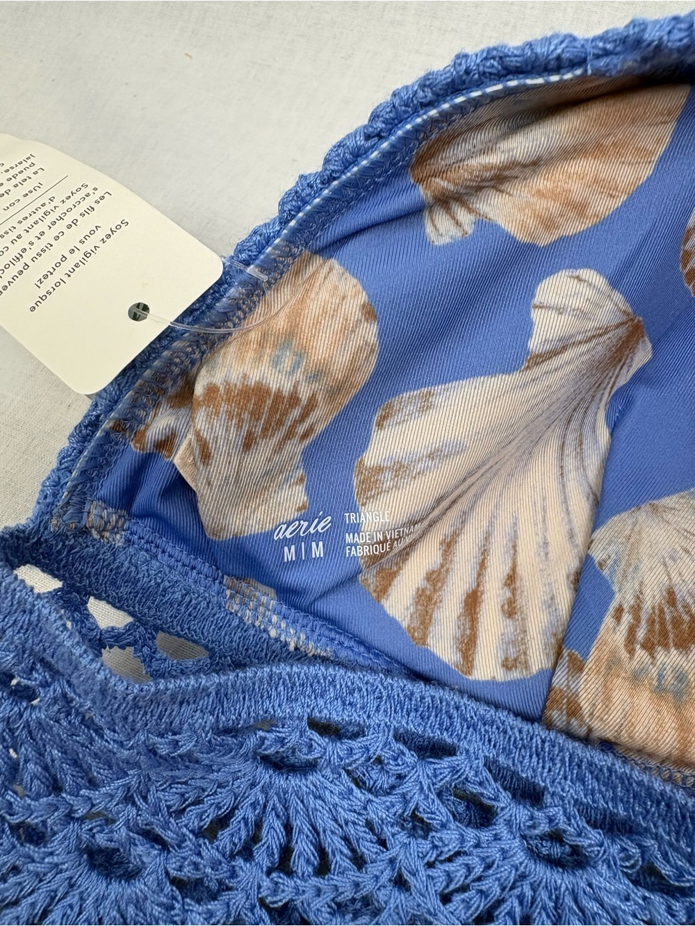 NWT Aerie Crochet Triangle Longline Bikini Top Size M - Picture 6 of 7